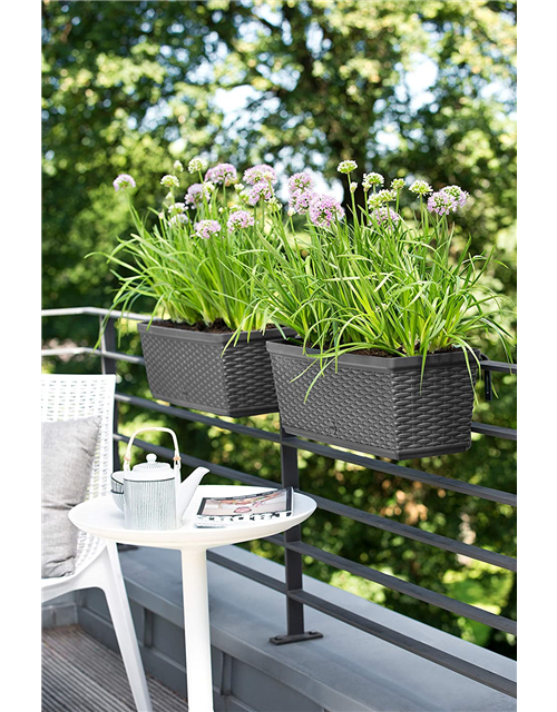 Emsa Blumenkasten für den Balkon 75cm, Selbstbewässerungssystem Casa