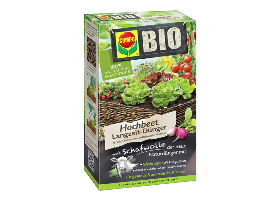 Compo Bio Hochbeet LangzeitDünger mit Schafwolle, Einzigartiger, rein