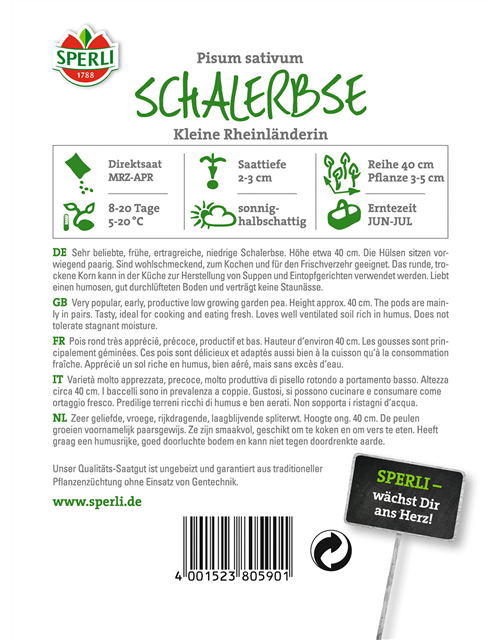 Schalerbse Reinländerin 250g