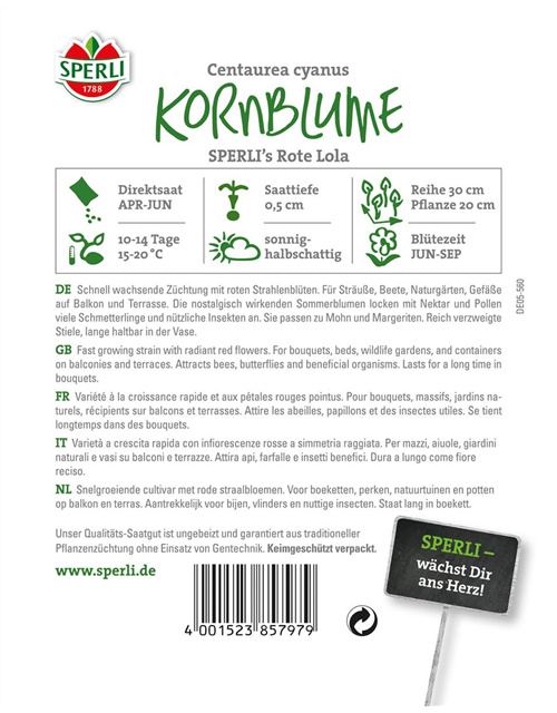 Kornblumen Rote Lola