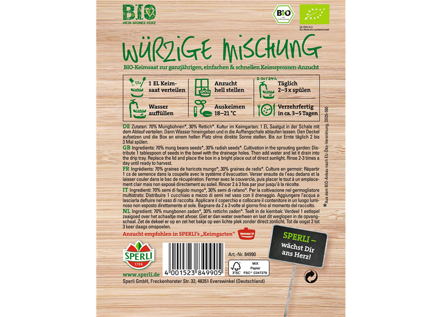 BIO Keimsprossen Würzige Mischung