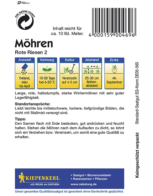 Möhren rote Riesen 2n