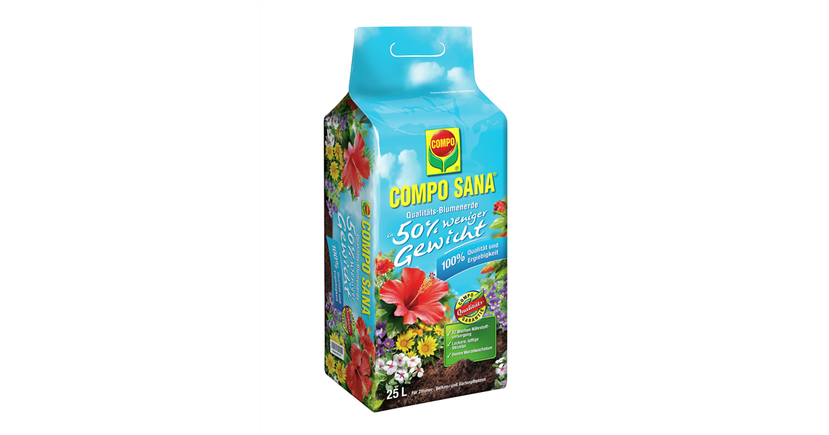 COMPO SANA Qualitts-Blumenerde 50% weniger Gewicht 25l, ein  Leichtgewicht...