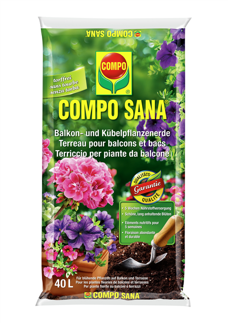 COMPO SANA Balkon-und Kbelpflanzenerde 60 L, COMPO  Balkon+Kbelpflanzenerde 60l