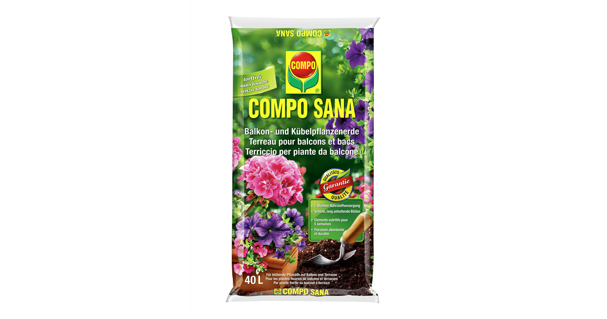 COMPO SANA Balkon-und Kbelpflanzenerde 60 L, COMPO  Balkon+Kbelpflanzenerde 60l