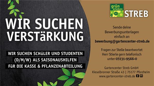 Saisonaushilfe für Kasse & Pflanzenabteilung