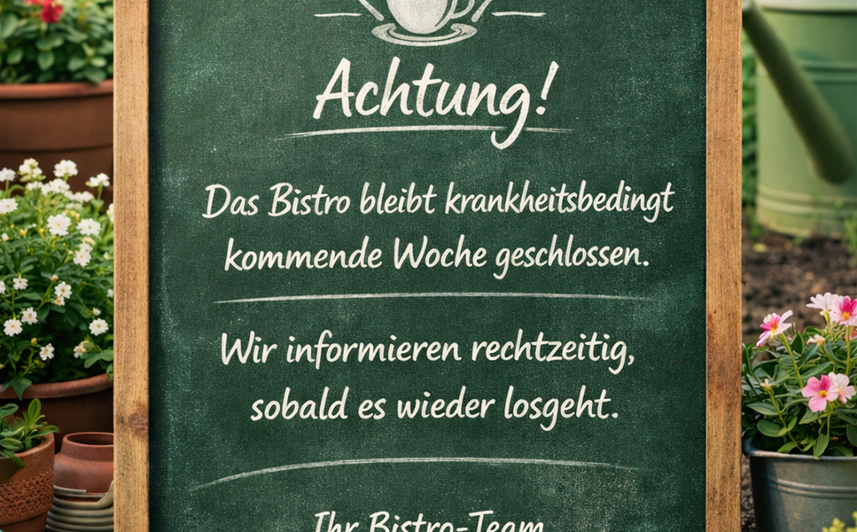 Frühstück, Mittagessen, Kuchen und Kaffee - Unser Bistro-Team freut sich auf Ihren Besuch!